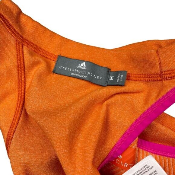 STELLA MCCARTNEY X ADIDAS Barricade Tank Sz Medium Orange - Picture 3 of 6